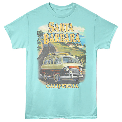 Lantern Press T-Shirt - Santa Barbara Bus