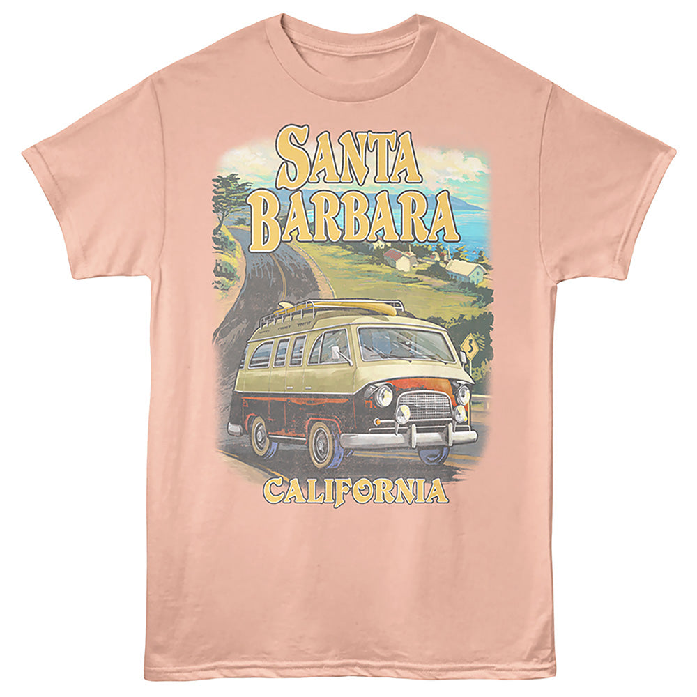 Lantern Press T-Shirt - Santa Barbara Bus