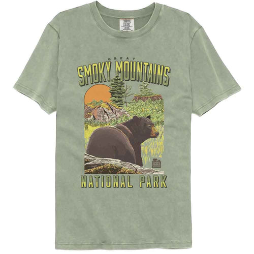 Lantern Press Npca Comfort Colors T-Shirt - Bear Landscape