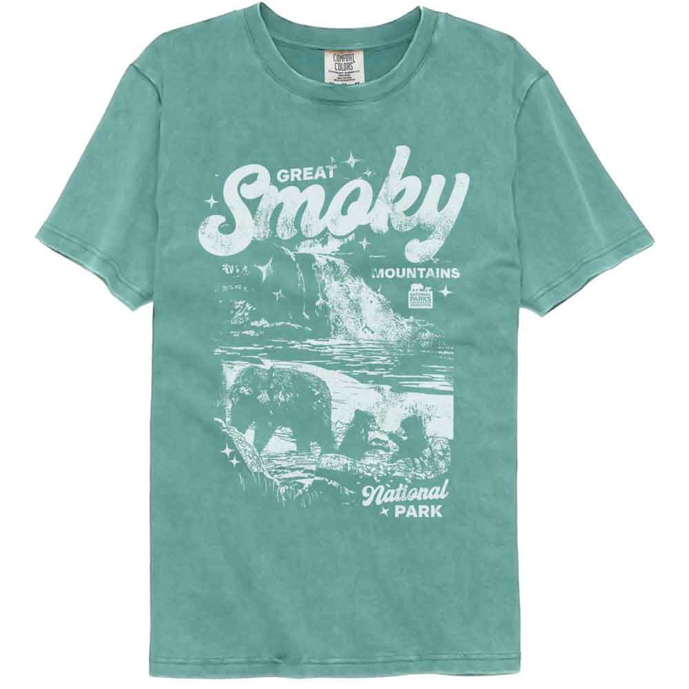 Lantern Press Npca Comfort Colors T-Shirt - Bear Cubs Waterfall