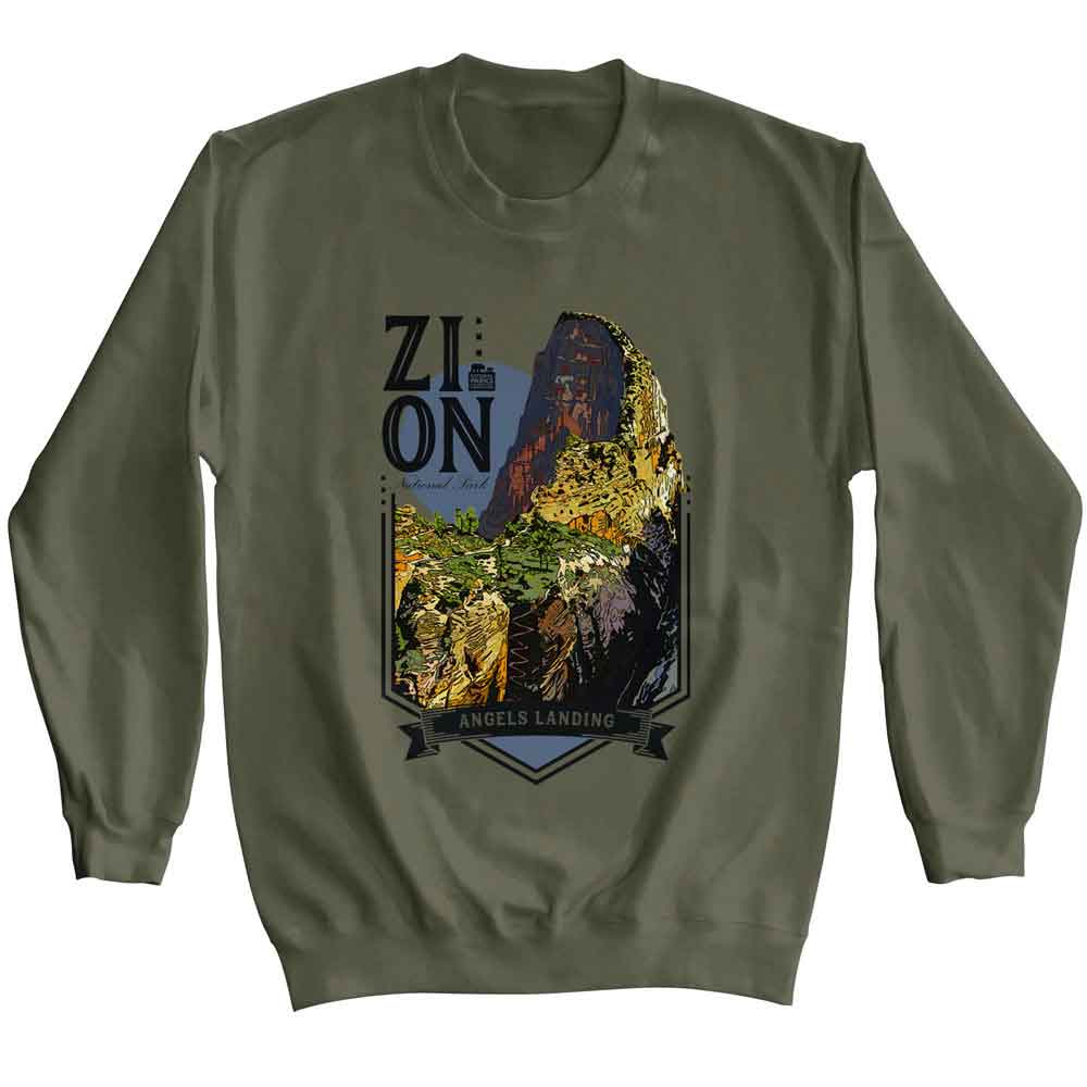 Lantern Press Npca Long Sleeve Sweatshirt - Zion Angels Landing