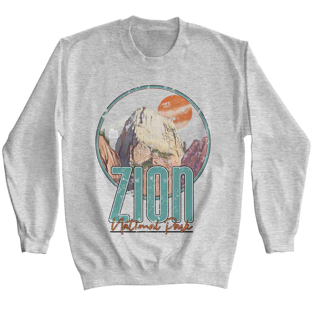 Lantern Press Npca Long Sleeve Sweatshirt - Zion Rock Formation Circle