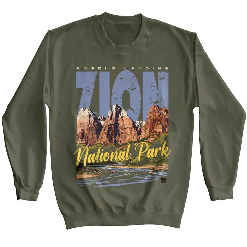 Lantern Press Npca Long Sleeve Sweatshirt - Zion Back Mountain