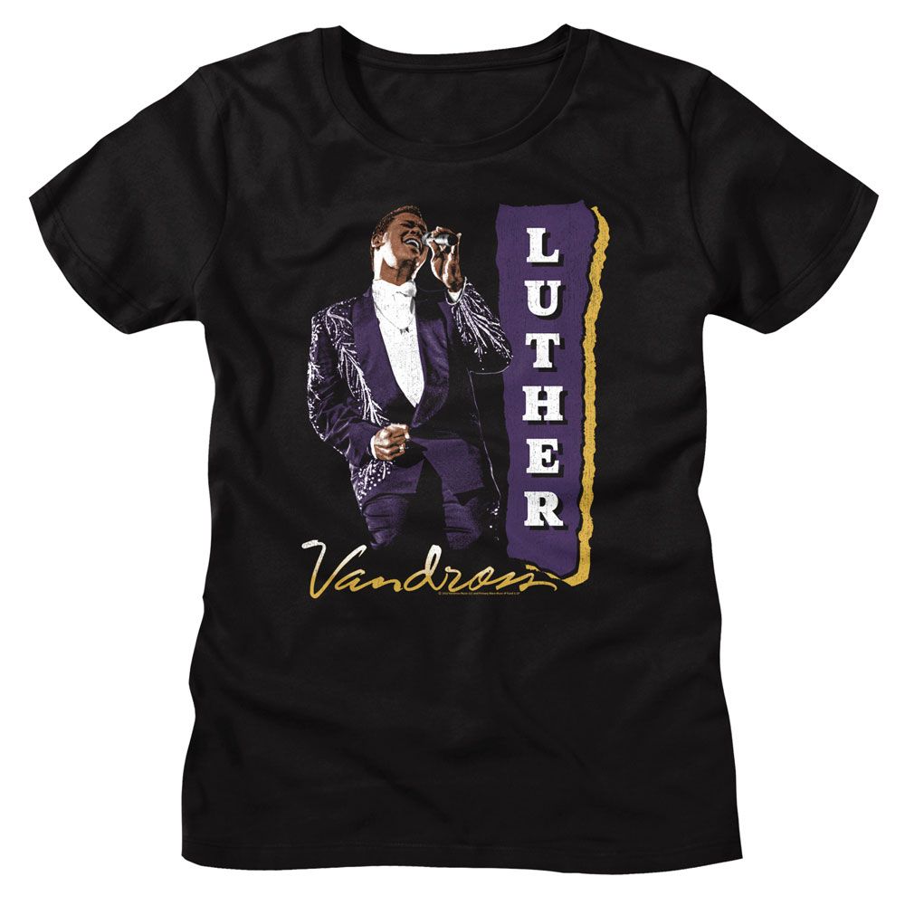 Luther Vandross Ladies T-Shirt - Purple Suit