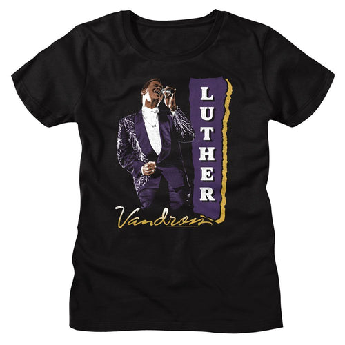 Luther Vandross Ladies T-Shirt - Purple Suit