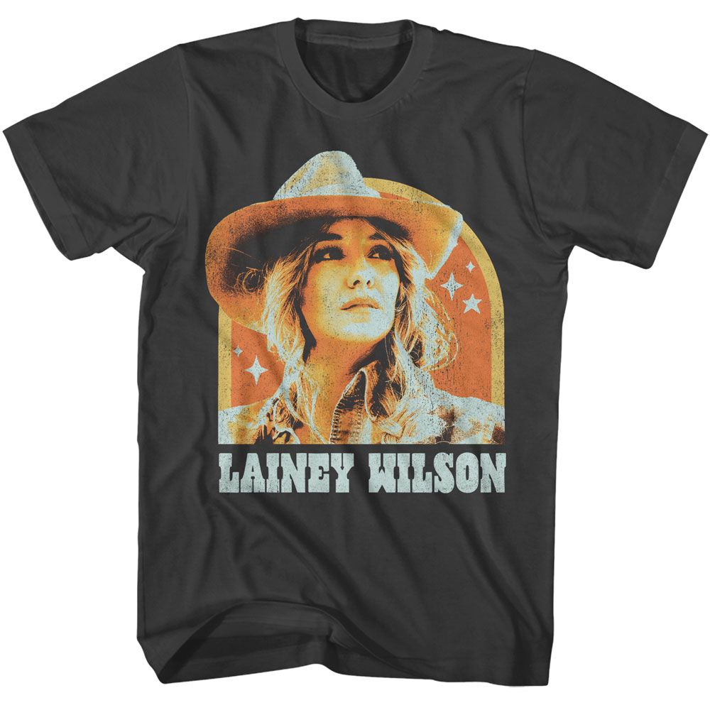Smoke gray Lainey Wilson t-shirt featuring Lainey Wilson Photo And Arch design