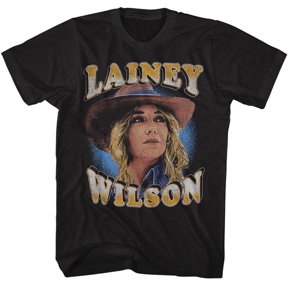 Black Lainey Wilson t-shirt featuring Lainey Wilson Hat Photo design