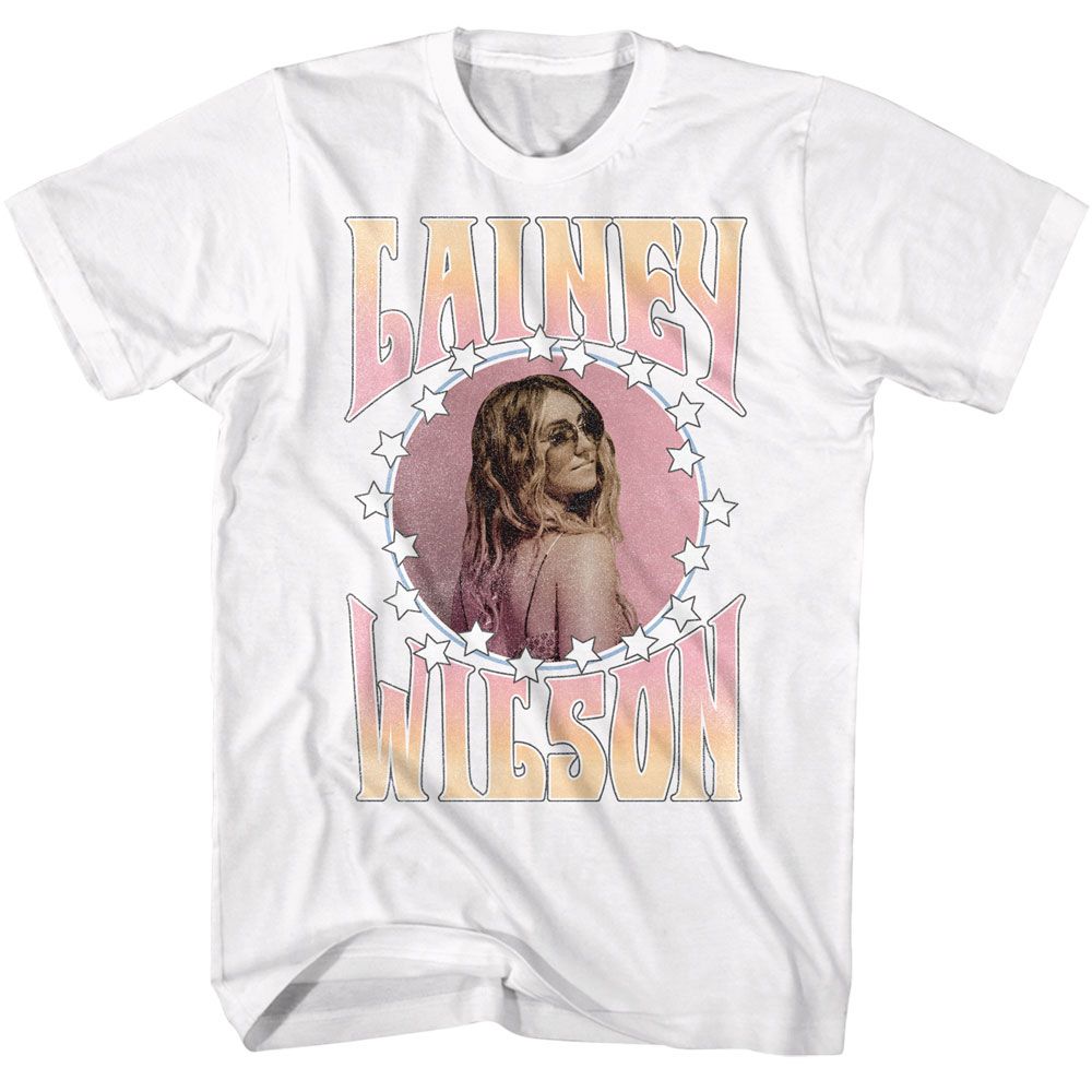 White Lainey Wilson t-shirt featuring Lainey Wilson Stars And Gradient design