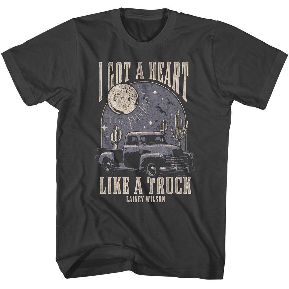 Smoke gray Lainey Wilson t-shirt featuring Lainey Wilson Heart Like A Truck design