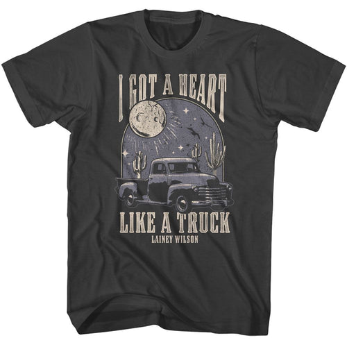 Smoke gray Lainey Wilson t-shirt featuring Lainey Wilson Heart Like A Truck design