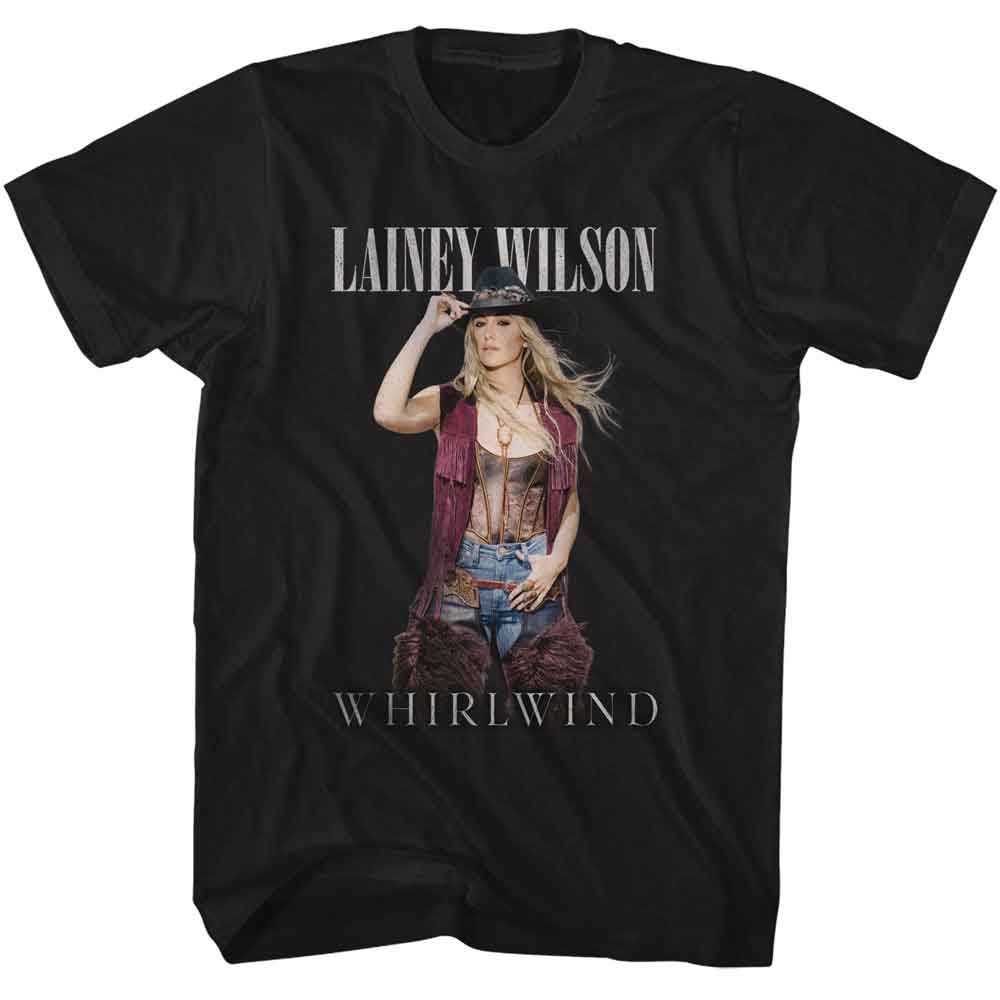 Black Lainey Wilson t-shirt featuring Lainey Wilson Whirlwind 2024 album design