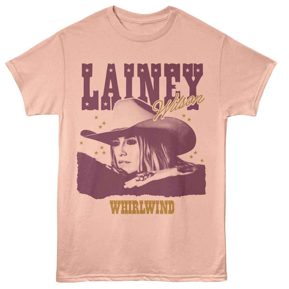 Peach Lainey Wilson t-shirt featuring Lainey Wilson Whirlwind Stars design