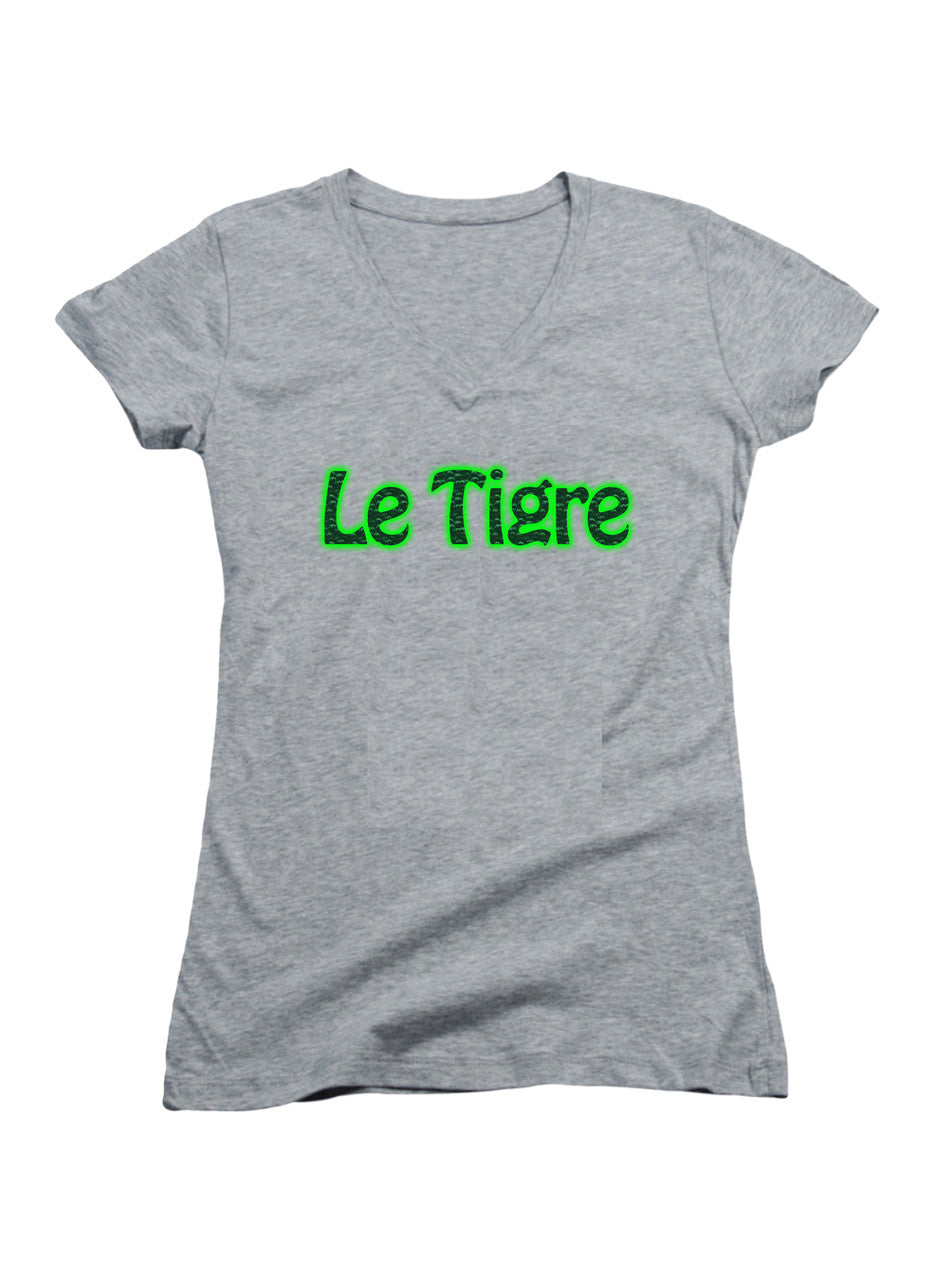 Gray Le Tigre Juniors V-Neck T-Shirt