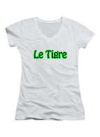 White Le Tigre Juniors V-Neck T-Shirt