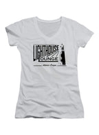 White Lighthouse Lounge Juniors V-Neck T-Shirt