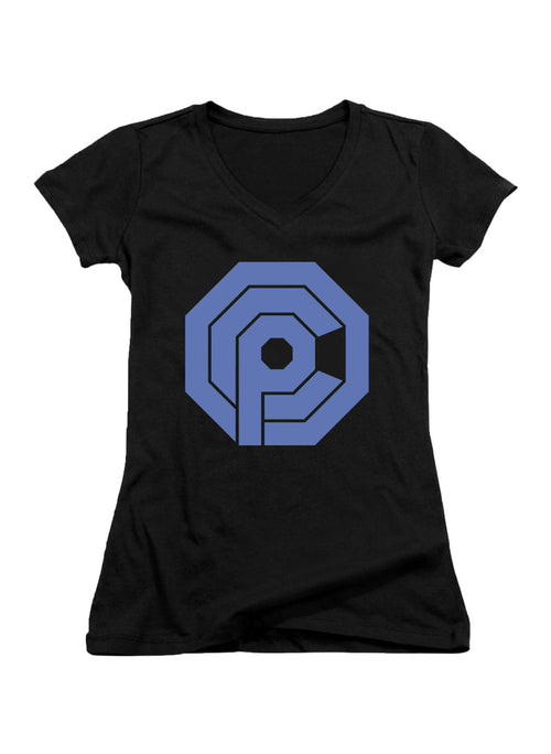 Black Logo No Text Juniors V-Neck T-Shirt