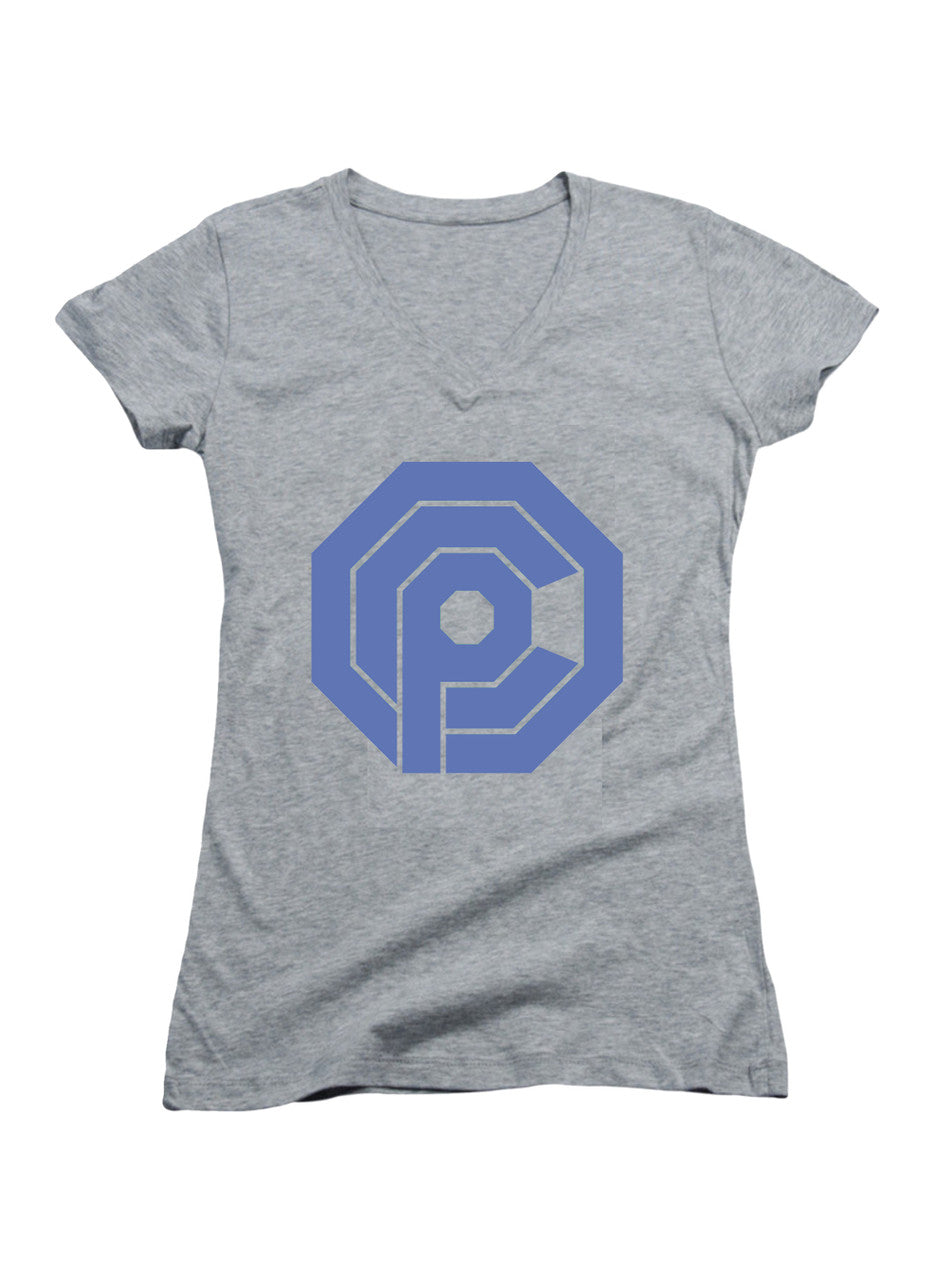Gray Logo No Text Juniors V-Neck T-Shirt