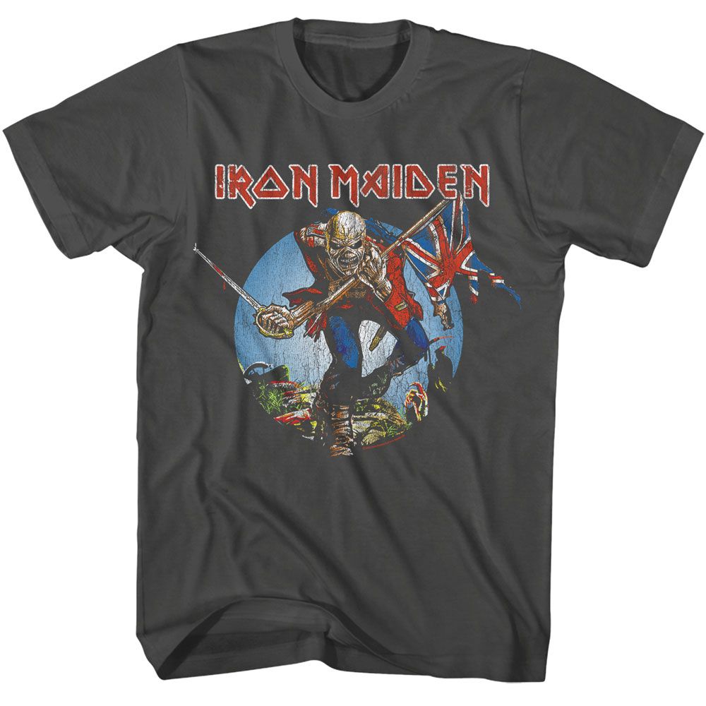 Smoke gray Iron Maiden t-shirt featuring Iron Maiden The Trooper design