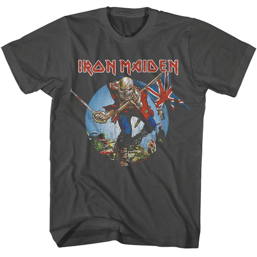Smoke gray Iron Maiden t-shirt featuring Iron Maiden The Trooper design