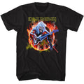 Black Iron Maiden t-shirt featuring Iron Maiden Flaming Circle design