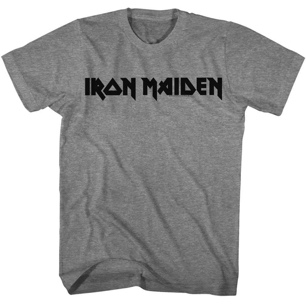 Graphite heather Iron Maiden t-shirt featuring Iron Maiden 1 Color Logo design