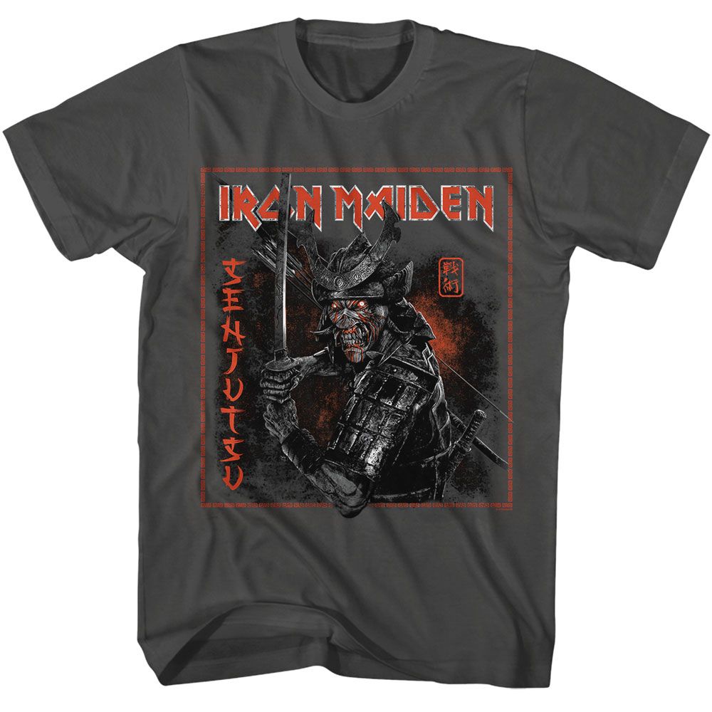 Smoke gray Iron Maiden t-shirt featuring Iron Maiden Senjutsu 2021 album design