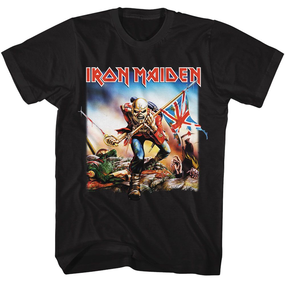 Black Iron Maiden t-shirt featuring Iron Maiden Trooper Square design