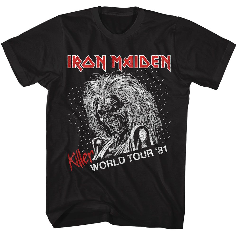 Black Iron Maiden t-shirt featuring Iron Maiden Killer World Tour design