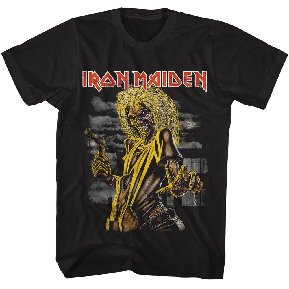 Black Iron Maiden t-shirt featuring Iron Maiden Killers Cover design