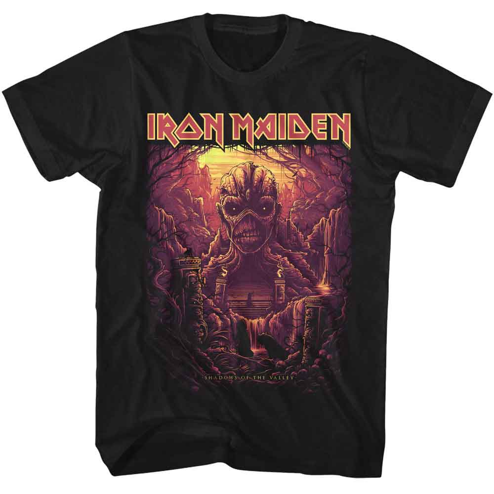 Black Iron Maiden t-shirt featuring Iron Maiden Shadows Of The Valley design