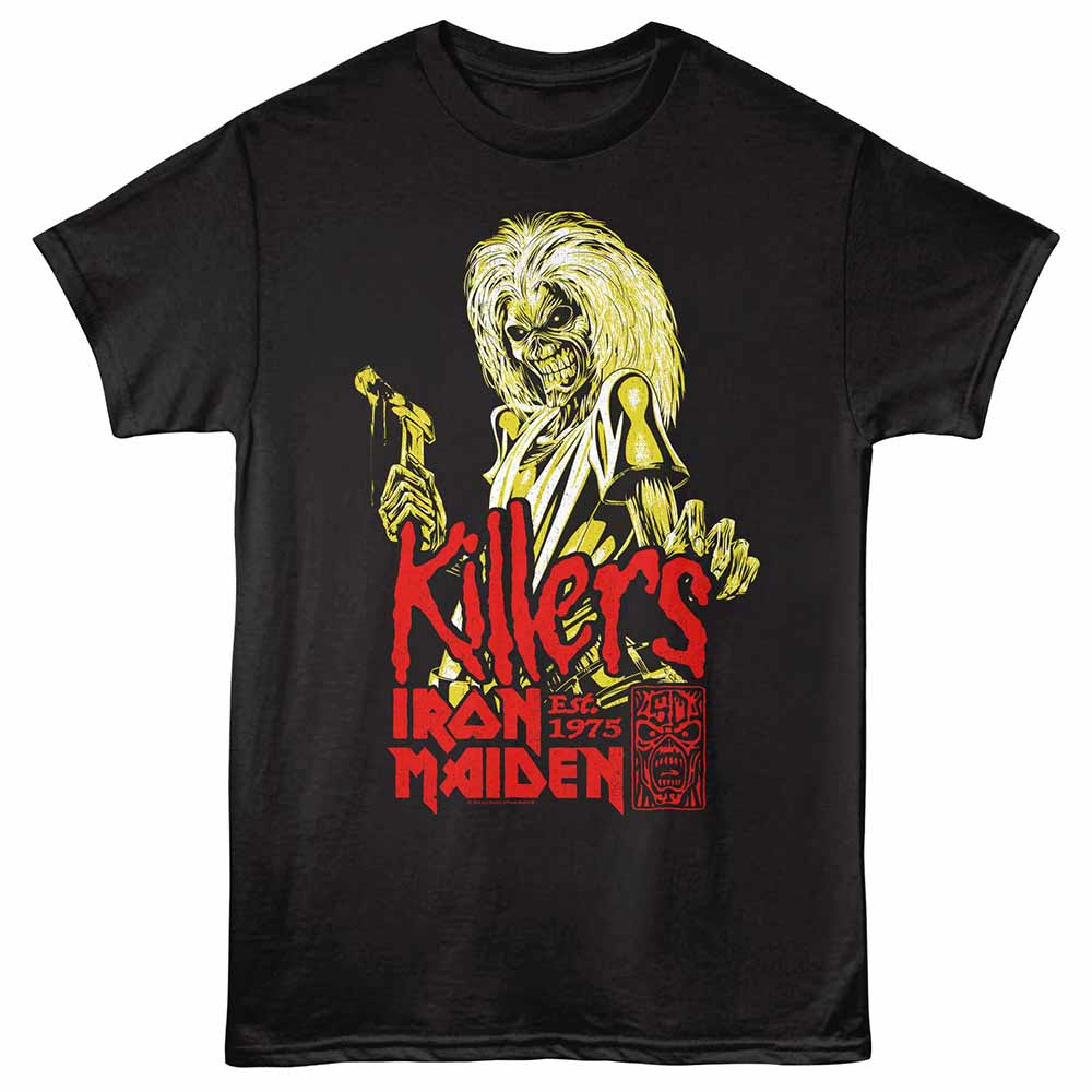 Black Iron Maiden t-shirt featuring a Killers Tri Color design