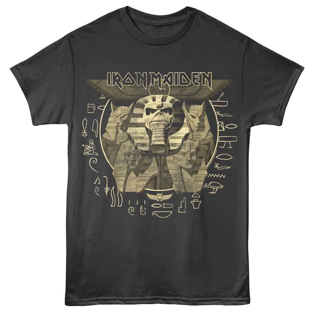 Smoke gray Iron Maiden t-shirt featuring Iron Maiden Hieroglyphics design