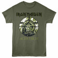 Military green Iron Maiden t-shirt featuring a Aces High design