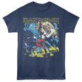 Navy heather Iron Maiden t-shirt featuring Iron Maiden Number Of The Beast album art design