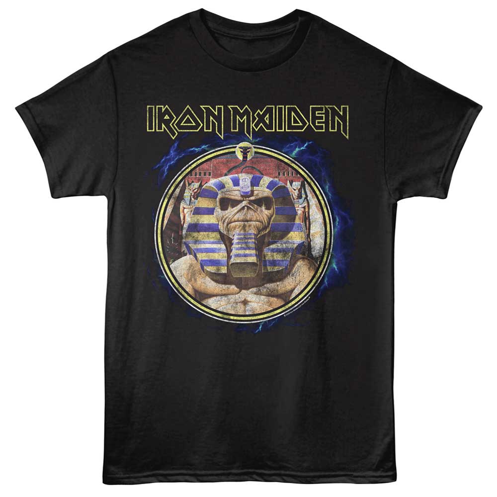 Black Iron Maiden t-shirt featuring Iron Maiden Powerslave Pharaoh design