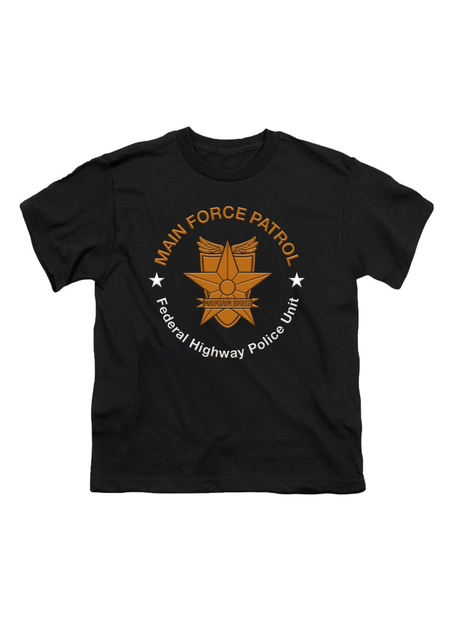Black Main Force Patrol Metallic Logo Youth/Toddler T-Shirt