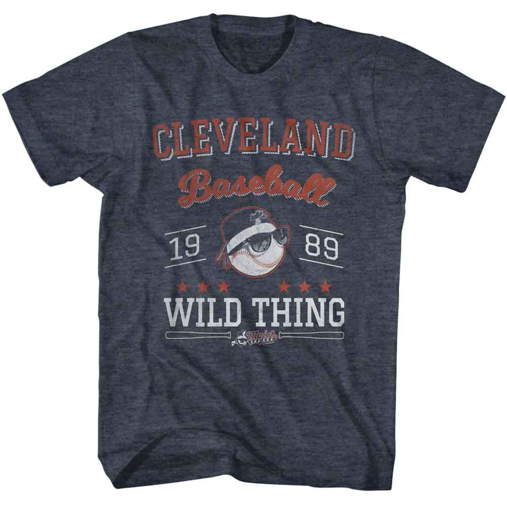 Navy heather Major League t-shirt featuring Major League Cleveland 1989 design