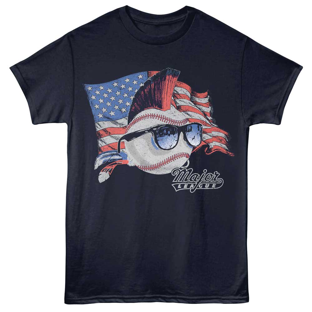 Navy Major League t-shirt featuring Major League American Flag design