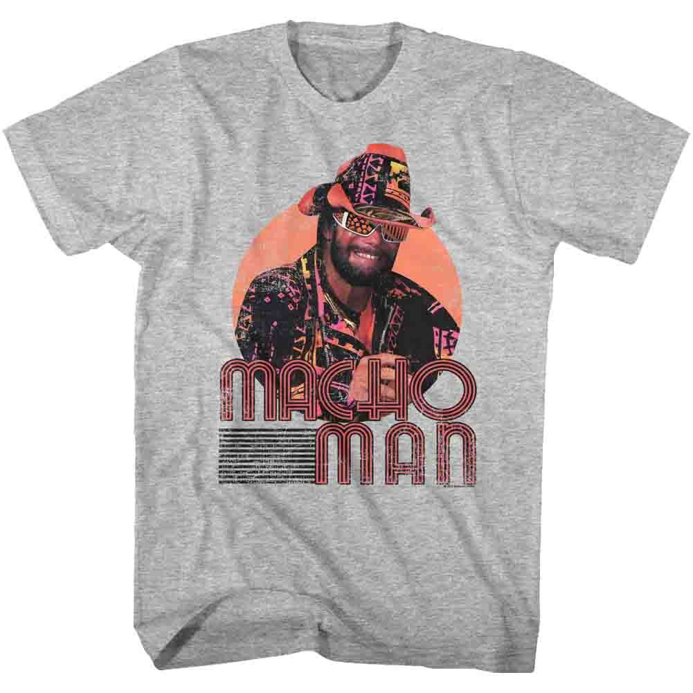 Gray heather Macho Man t-shirt featuring Macho Man Mackin And Smackin design