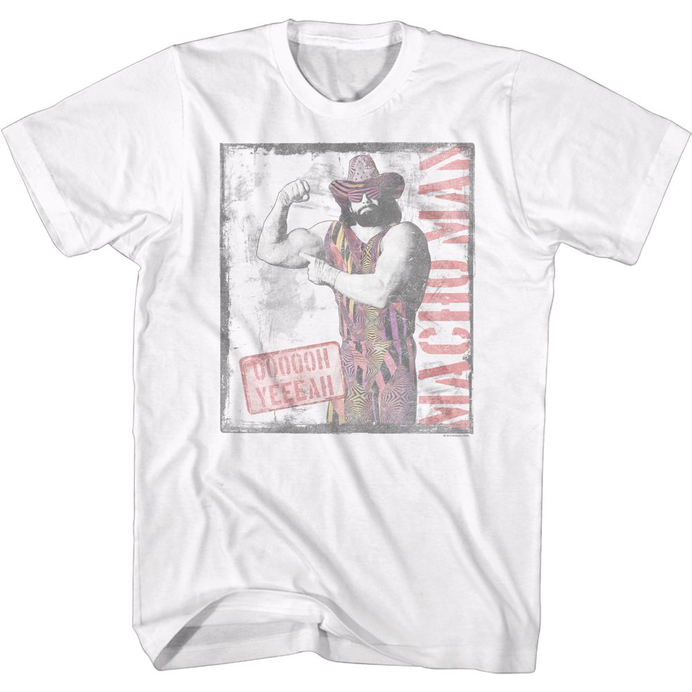 White Macho Man t-shirt featuring Macho Man Oooh Yeah design