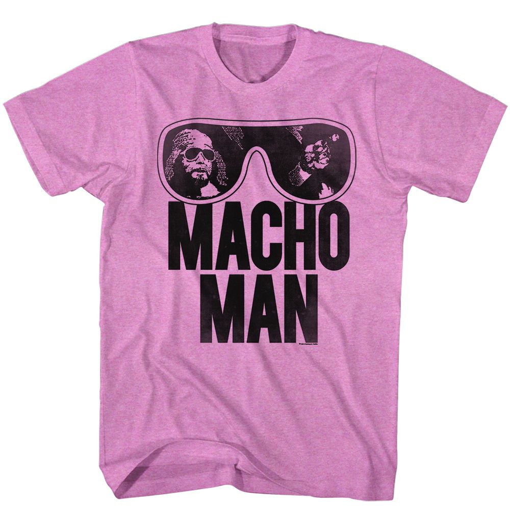 Neon purple heather Macho Man t-shirt featuring Macho Man Old School design
