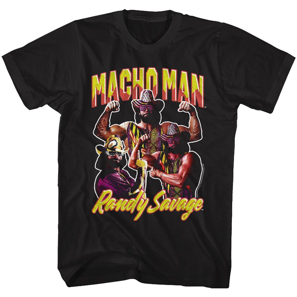 Black Macho Man t-shirt featuring Macho Men design