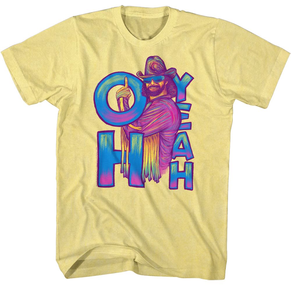 Yellow heather Macho Man t-shirt featuring Macho Man Oh Yeah design