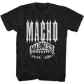 Black Macho Man t-shirt featuring Macho Man Macho Teeth design