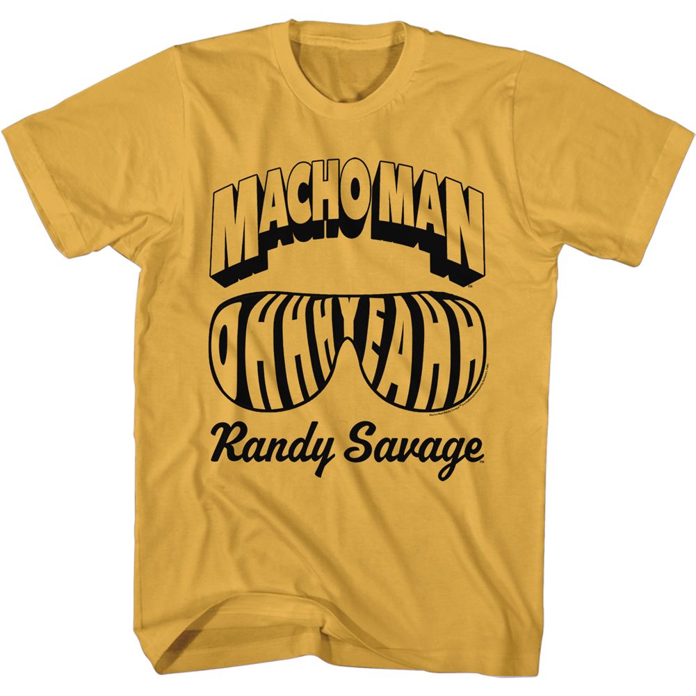 Ginger Macho Man t-shirt featuring Macho Man Name And Glasses design