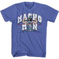 Royal heather Macho Man t-shirt featuring Macho Man Retro Ring And Ropes design