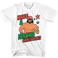 White Macho Man t-shirt featuring Macho Man Christmas design