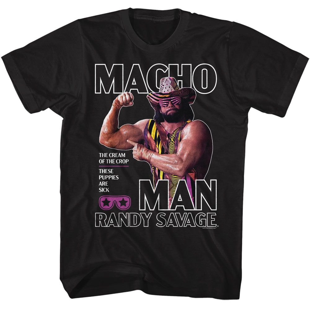 Black Macho Man t-shirt featuring Macho Man Flex design