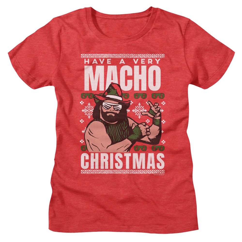 Macho Man Ladies T-Shirt - Very Macho Christmas