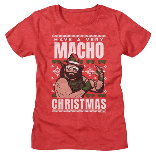 Macho Man Ladies T-Shirt - Very Macho Christmas